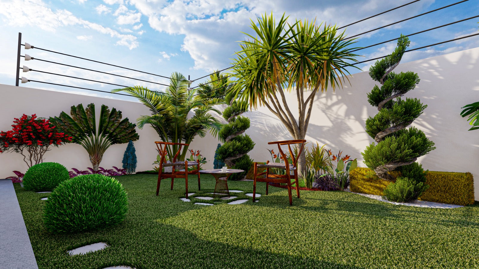 Landscaped garden designed by Farooq Nursery Farm